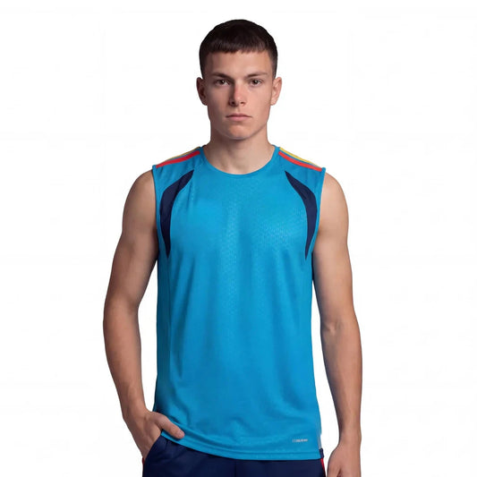 Camiseta Hombre Entrenamiento Sin Mangas Aqua 26